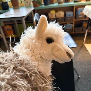 Folkmanis large Alpaca hand puppet Plush in White and Gray